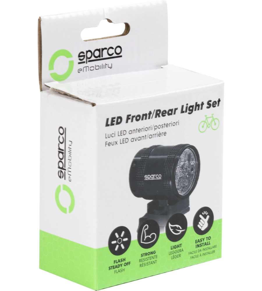 SET LUCE PER BICICLETTA ANTERIORE E POSTERIORE SPARCO